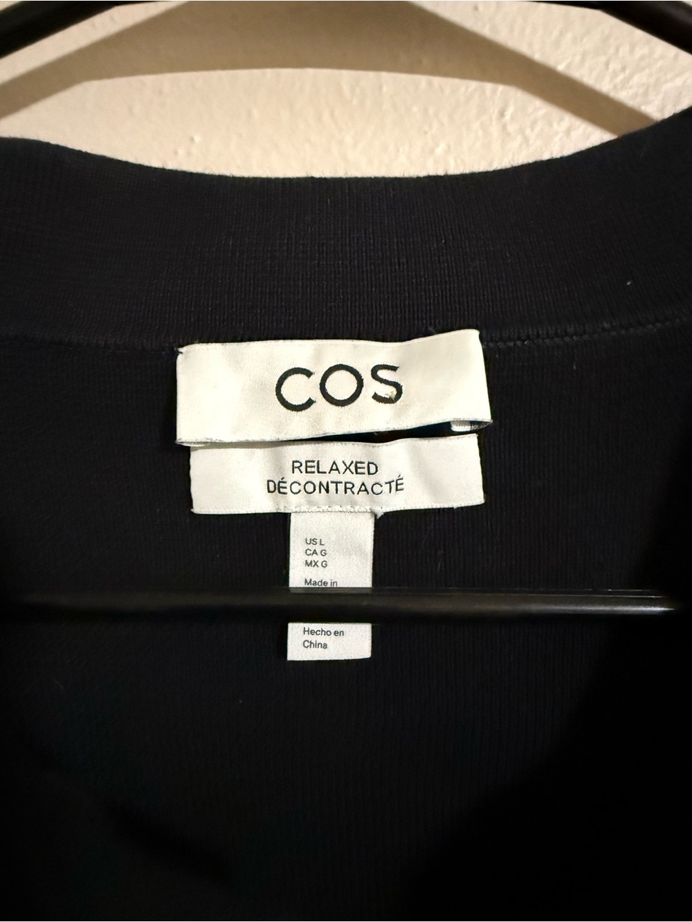 COS Navy and White Relaxed-Fit Striped Polo Sweater Size Large - Picture 3 of 5